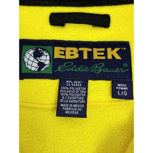 Ebtek Vintage Eddie Bauer Mens Fleece Vest Yellow Polartec Large - Picture 4 of 8